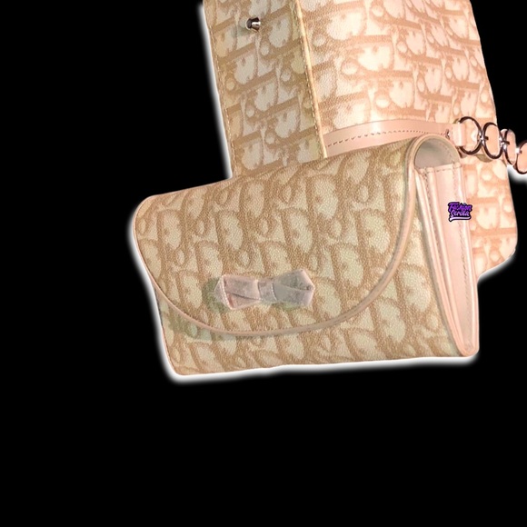 Christian Dior John Galliano Vintage Beige Trotter Monogram Logo Leather Wallet - Picture 6 of 16